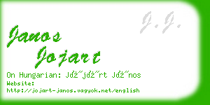 janos jojart business card